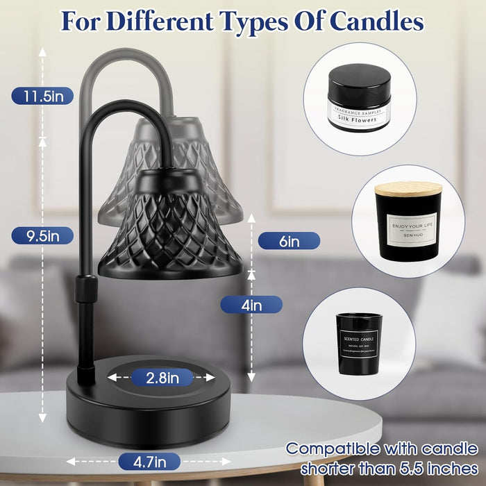 Adjustable Candle Warmer Lamp with Timer: Christmas Birthday Gifts for Women Fits All Candle Jar Home Decor - Wax Warmer for Scented Wax Gifts for Women