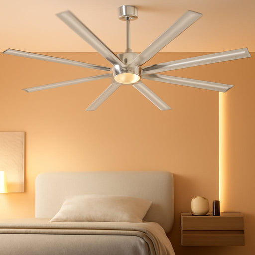 72 Inch Industrial Style Brushed Nickel Ceiling Fan