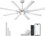 72 Inch Industrial Style Brushed Nickel Ceiling Fan