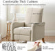 Farmhouse Curved Recliner Chair with Spindle Legs, Linen