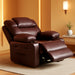 Leather Recliner Chair, Manual Recliner W/Comfortable Arms and Cup Holders for Living Room CF8011 - Brown, Medium