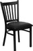 Hercules Series Vertical Back Metal Restaurant Chairs, Upholstered Armless Dining Chairs for Restaurants/Kitchens, Set of 2, Black
