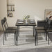 Dining Table Set for 4, 5-Piece Kitchen Table with 4 Chairs, MDF Board Tabletop with Metal Frame for Small Space, Compact Dinette, Breakfast Nook, Black