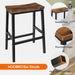 Bar Stools Set of 4, Counter Height Bar Stools, 23.6'' Bar Chairs, Saddle Stools with Footrests, Industrial Barstools for Dining Room, Kitchen, Bar, Rustic Brown and Black BF02MDP401