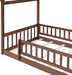 Montessori Floor Twin Bed Kids NoBoxSpring WalnutFinish