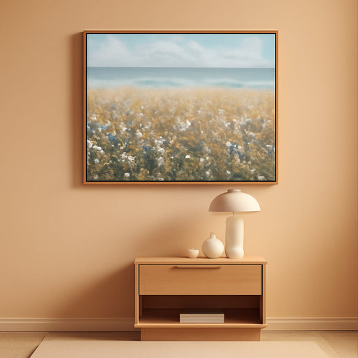 Framed Artwork Coastal Floral Wall Art 48x24Inches