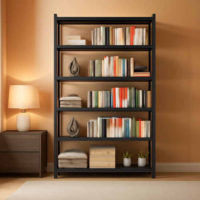 Six Tier Metal Bookshelf HeavyDuty Floorstanding Tall