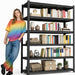 Six Tier Metal Bookshelf HeavyDuty Floorstanding Tall