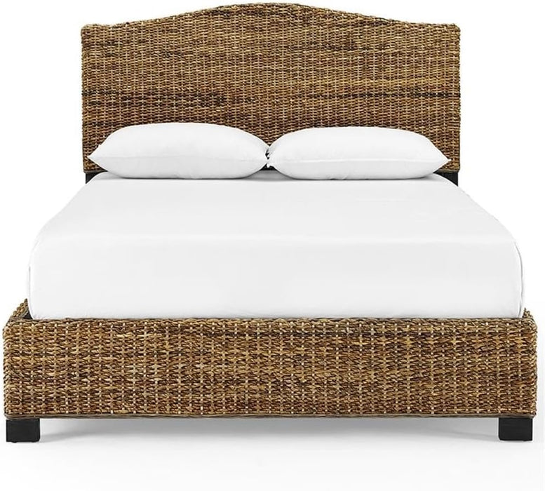 Queen Size Panel Bed with Headboard, Footboard, Platform, Wooden Slats in Wood, in Natural, No Box Spring Needed, Easy Assembly, up to 600 Lbs Weight Capacity
