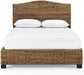 Queen Size Panel Bed with Headboard, Footboard, Platform, Wooden Slats in Wood, in Natural, No Box Spring Needed, Easy Assembly, up to 600 Lbs Weight Capacity