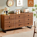Walnut Nine Drawer Dresser Anti Tipping Reinforcement