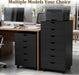 7 Drawer Office Storage Cabinet, Rolling File Cabinet for Office, Black