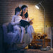 Black Floor Reading Lamp With Adjustable Gooseneck