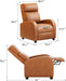 Recliner Chair Adjustable Home Theater Single Recliner Sofa Furniture with Thick Seat Cushion and Backrest Modern Living Room Recliners (Leather, Brown)