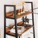 Industrial Bookshelves and Bookcases, Ladder Shelf 5 Tiers with Metal Frame for Living Room, Home Office, Rustics Brown