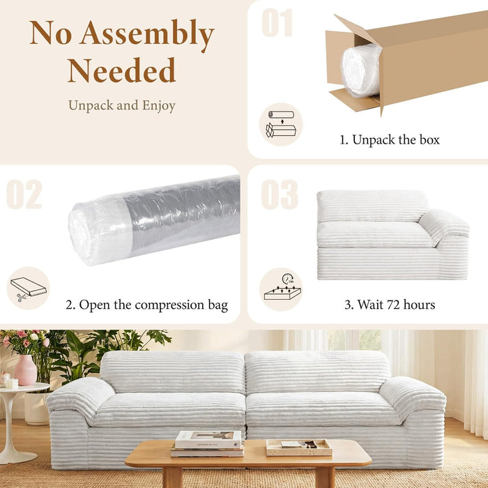 Beige Oversized Sofa For Living Room InteriorDecor