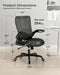 Office Chair, Ergonomic Desk Chair with Adjustable Lumbar Support and Flip up Armrest, Breathable Mesh Computer Chair for Home Office, Black