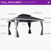 12x14 Outdoor Gazebo CharcoalGrey Hardtop Galvanized Steel