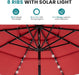 10Ft Solar Patio Umbrella with 32 LED Lights, Table Market Umbrella with Tilt Adjustment & Crank Lift, Outdoor Sun Shelter for Garden, Deck, Backyard, Pool and Beach