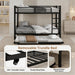 FullOverFull BunkBed ConstructionGrade HeavyDuty WithGuardrails Black Trundle