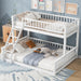 White TwinXLOverQueenSpaceSavingBunkBed WithRails Premium