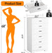 48" Tall Dresser for Bedroom Chest of Drawers with Power Outlets Wood 6 Drawers Dresser with Large Storage Space and Metal Handles Modern Closet Storage Drawer for Living Room Hallway White