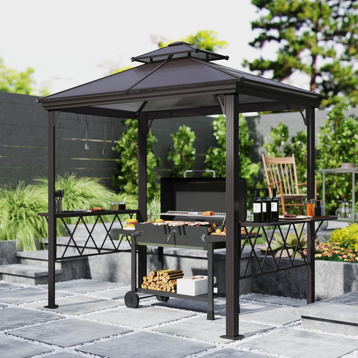 9x5 Ft Grill Gazebo Polycarbonate Roof Uvprotection