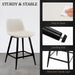 24 Inch Counter Stool, Modern Bucket Barstool Set of 3, Barstools with Back and Footrest, Faux Leather Bar Stools for Kitchen Island Restaurants, Antique White
