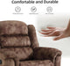 Reclining Sofa for Living Room, Extra Wide Modern Overstuffed 3 Seat Recliner Manual Sofa Chair, Breathable Soft Fabric and Padded Seat, Brown