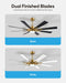 60 Inch Gold Farmhouse Ceiling Fan Integrated Lighting