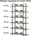 Tall Bookcases and Book Shelves 6 Shelf, Metal Wooden Book Shelf and Storage Rack, Modern Etagere 6 Tier Bookshelf, Farmhouse Large Display Bookshelves for Bedroom Living Room Office, Rustic Oak