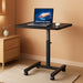 Height Adjustable Mobile Laptop Stand Desk Rolling Cart, Height Adjustable from 28'' to 33'', Black