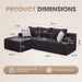 Modular Sectional Sofa Memory Foam Oversized Chaise