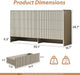 55" Wide Modern Curved 6 Drawer Dresser，Beige