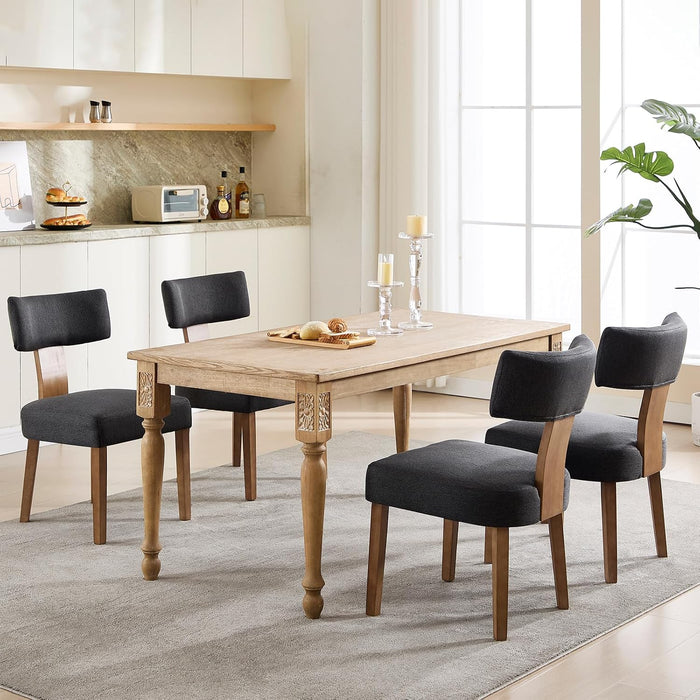 Mid Century Dining Chairs Set of 4, Upholstered Kitchen Chairs