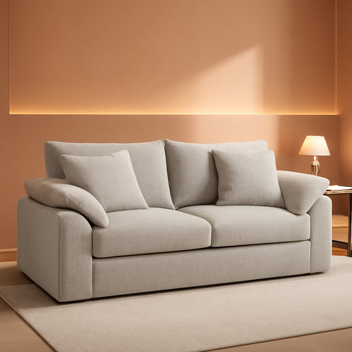 Beige TwoSeater Sofa For Compact Modern LivingRoom