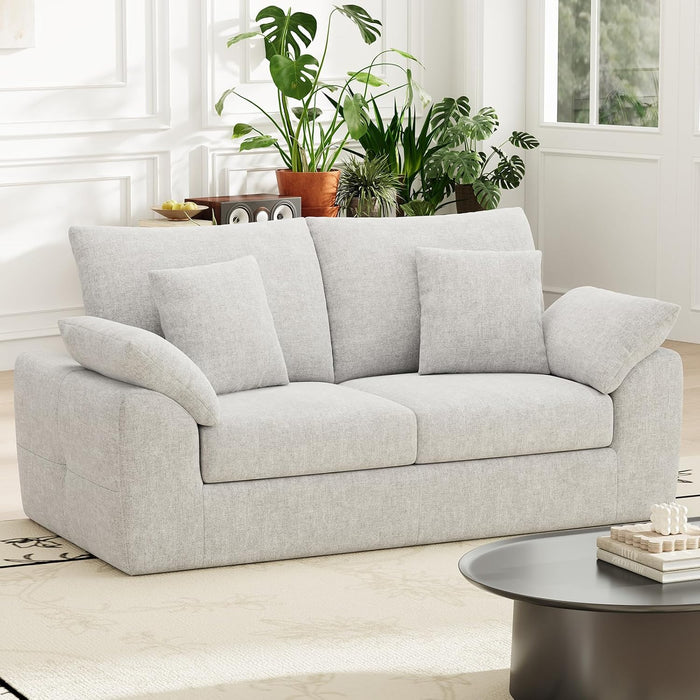 Beige TwoSeater Sofa For Compact Modern LivingRoom