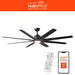 Kensgrove II 72 In. Smart Indoor/Outdoor Matte Black Ceiling Fan with Remote Included Powered by Hubspace