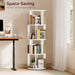 White Four Tier Rotating Bookshelf Tower Floorstanding