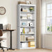 6-Tier Open Bookshelf, Modern Wood Bookcase, White | 71" Tall Floor Standing Bookcase, Wood Display Storage Shelf for Home Office Living Room