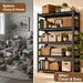Metal Book Shelf Adjustable Heavy Duty Bookshelf with Tool-Free Assembly