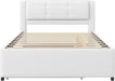 Full Size Upholstery Platform Bed with Trundle,Trundle Can Be Flat or Erected, Modern Bed Frame with Linen Headboard for Kids, Adults, No Box Spring Needed, Beige