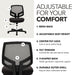 Volt Ergonomic Office Chair, Armless, Office Desk Computer Chair, Black