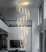 20 Ring Modern Chandelier Glam Chandelier LED Dimmable for Staircase Enterway Ceiling Chandeliers for Villa Foyer Living Room Gold