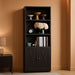 Industrial Bookshelves and Bookcases with Doors 11.8 in Depth Floor Standing 5 Shelf Display Storage Shelves Bookcase Home Decor Furniture for Home, Office, Living Room, Bedroom