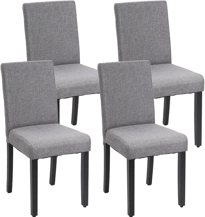 Dining Chairs Set of 4,Dining Room Chairs Kitchen Chairs Elegant Design Modern Fabric Upholstered Dining Chairs,Fabric Grey