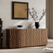 59" Modern Buffet Cabinet with 3D Water Ripple Doors, Sideboard Storage Cabinet with Wooden Base, Freestanding Credenza Console Table for Dining Room Living Room Entryway Coffee Bar, Walnut