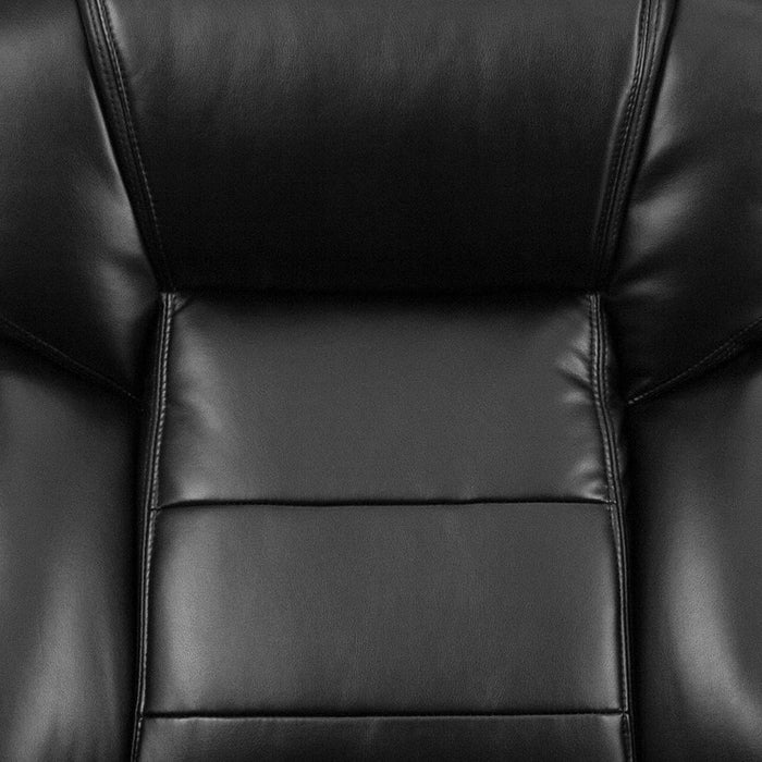 Hercules Series Leathersoft Swivel Office Chair with Loop Arms, Ergonomic High-Back Executive Chair with Padded Seat and Arms, Black