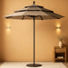USA 10-Year-Non-Fading 9Ft 3-Tier Market Patio Umbrella, Commercial Grade Outdoor Table Umbrella with Crank Open, Windproof & UPF 50+ UV Protection, Heavy Duty Ventilation for Garden, Deck, Pool, Backyard, Beach & Bistro, Heather Beige