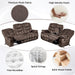 2-Piece Recliner Sofa Couch Set, Include Single Power Electric Recliner Chair with Massage& Heat and 3-Seater Manual Reclining Sofa for Living Room Bedroom, Brown